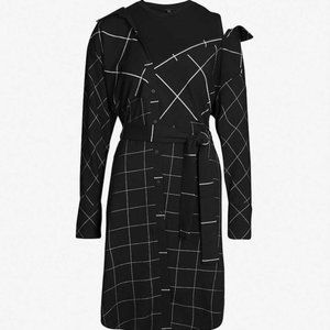 (NEVER WORE) Maje Carreaux Asymmetric Woven Dress (SIZE 3) Retail $320